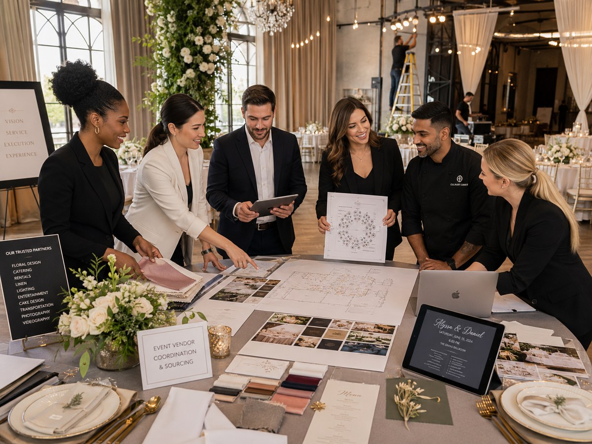 Event vendor coordination and sourcing team